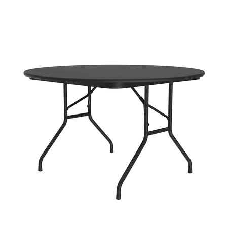 CORRELL CF TFL Folding Tables 48" Round Black Granite CF48TF-07